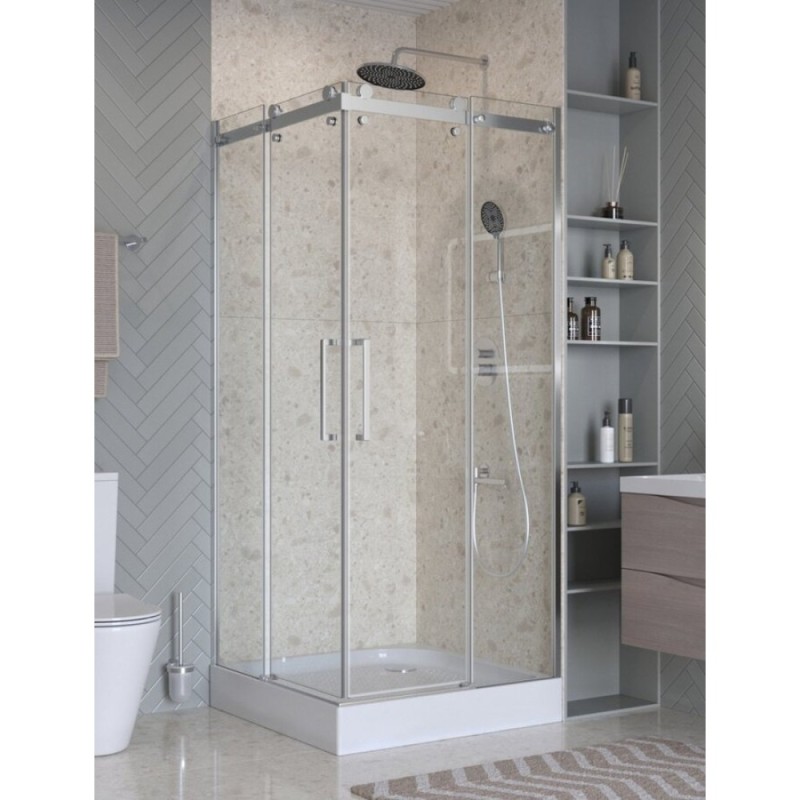 Душевой уголок BelBagno MARINO-2-A-2-90-C-CR, 90 x 90 см, стекло прозрачное, профиль хром