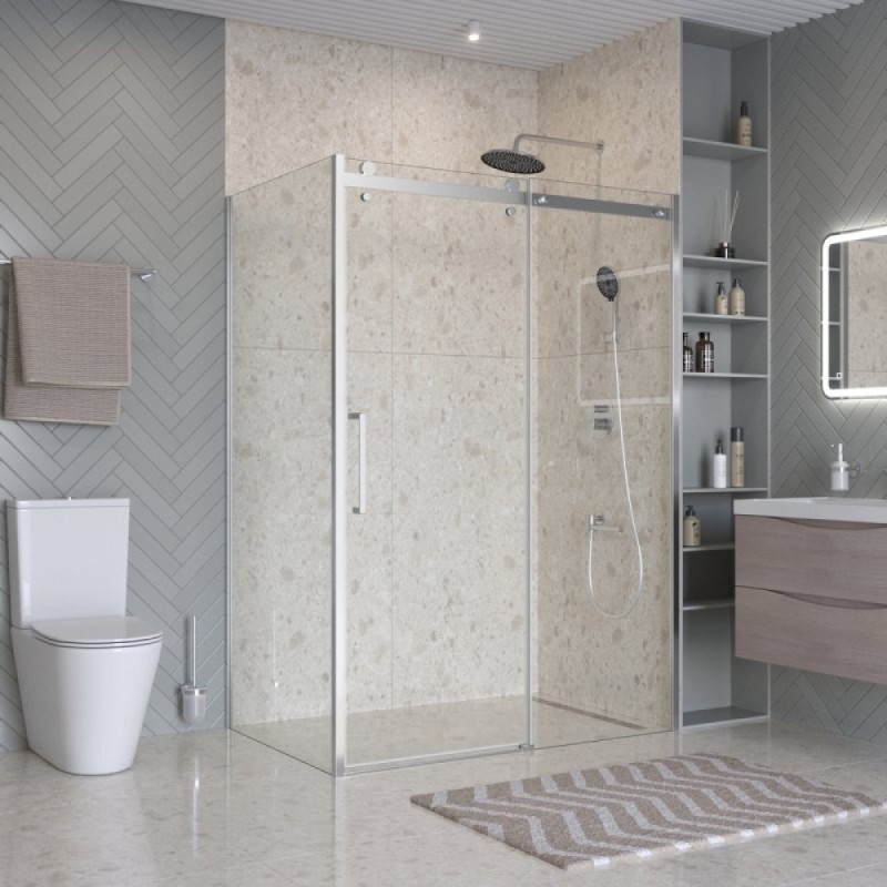 Душевой уголок BelBagno MARINO-2-AH-1-150/90-C-Cr, 150 x 90 см, стекло прозрачное, профиль хром