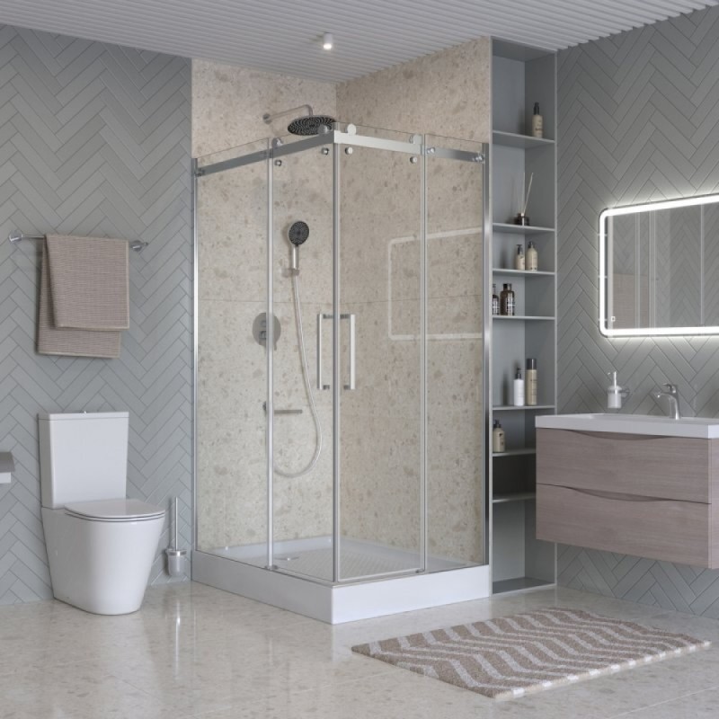 Душевой уголок BelBagno MARINO-2-AH-2-120/90-C-CR, 120 x 90 см, стекло прозрачное, профиль хром