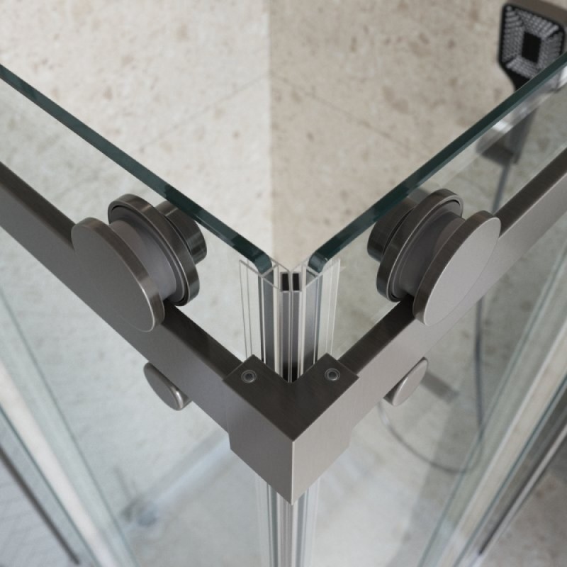 Душевой уголок BelBagno MARINO-2-AH-2-120/90-C-GM, 120 x 90 см, стекло прозрачное, профиль оружейная сталь