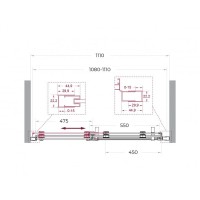 Душевая дверь BelBagno MARINO-2-BF-1-110-C-CR, 110 см, стекло прозрачное, профиль хром