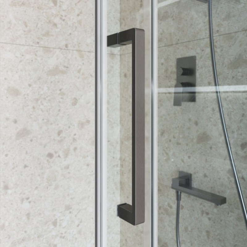 Душевая дверь BelBagno MARINO-2-BF-1-150-C-GM, 150 см, стекло прозрачное, профиль оружейная сталь