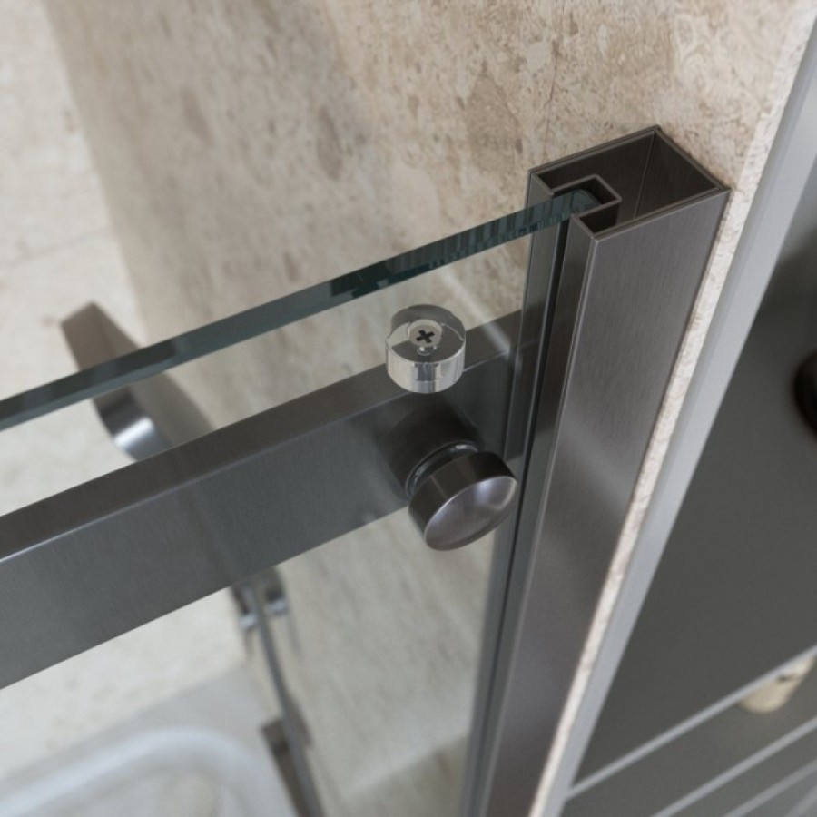 Душевая дверь BelBagno MARINO-2-BF-1-150-C-GM, 150 см, стекло прозрачное, профиль оружейная сталь