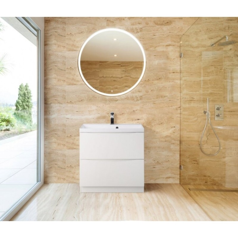 Тумба под раковину BelBagno Marino MARINO-600-2C-PIA-BL-P, 60 х 45 х 80 см, Bianco Lucido - белый глянец