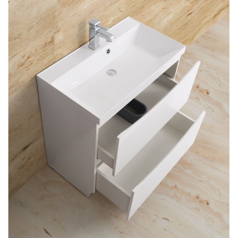 Тумба под раковину BelBagno Marino MARINO-600-2C-PIA-BL-P, 60 х 45 х 80 см, Bianco Lucido - белый глянец