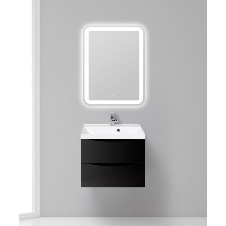 Тумба под раковину BelBagno Marino MARINO-600-2C-SO-NL-P, 60 х 45 х 55 см, Nero Lucido – черный глянец
