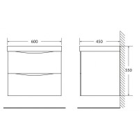 Тумба под раковину BelBagno Marino MARINO-600-2C-SO-RW-P, 60 х 45 х 55 см, Rovere Moro - темно-коричневый