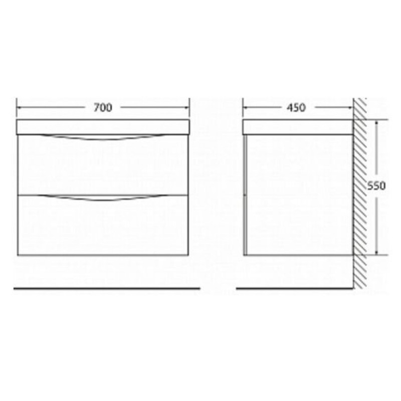 Тумба под раковину BelBagno Marino MARINO-700-2C-SO-BO-P, 70 х 45 х 55 см, Bianco Opaco - белый матовый