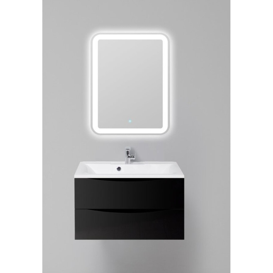 Тумба под раковину BelBagno Marino MARINO-700-2C-SO-NL-P, 70 х 45 х 55 см, Nero Lucido - черный глянец