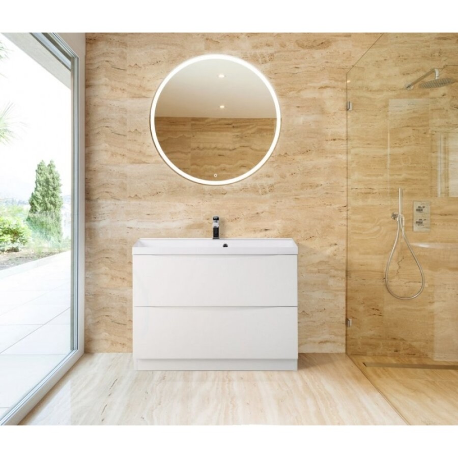 Тумба под раковину BelBagno Marino MARINO-800-2C-PIA-BL-P, 80 х 45 х 80 см, Bianco Lucido - белый глянец