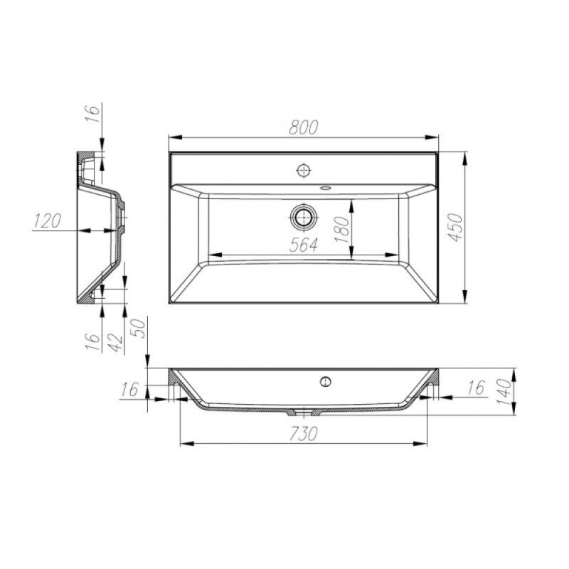 Тумба под раковину BelBagno Marino MARINO-800-2C-PIA-BL-P, 80 х 45 х 80 см, Bianco Lucido - белый глянец