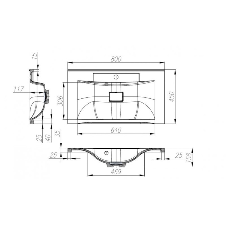 Тумба под раковину BelBagno Marino MARINO-800-2C-PIA-BL-P, 80 х 45 х 80 см, Bianco Lucido - белый глянец