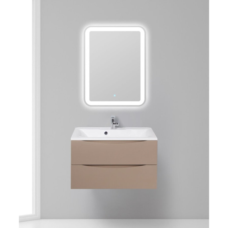 Тумба под раковину BelBagno Marino MARINO-800-2C-SO-CL-P, 80 х 45 х 55 см, Capucino Lucido - бежевый глянец