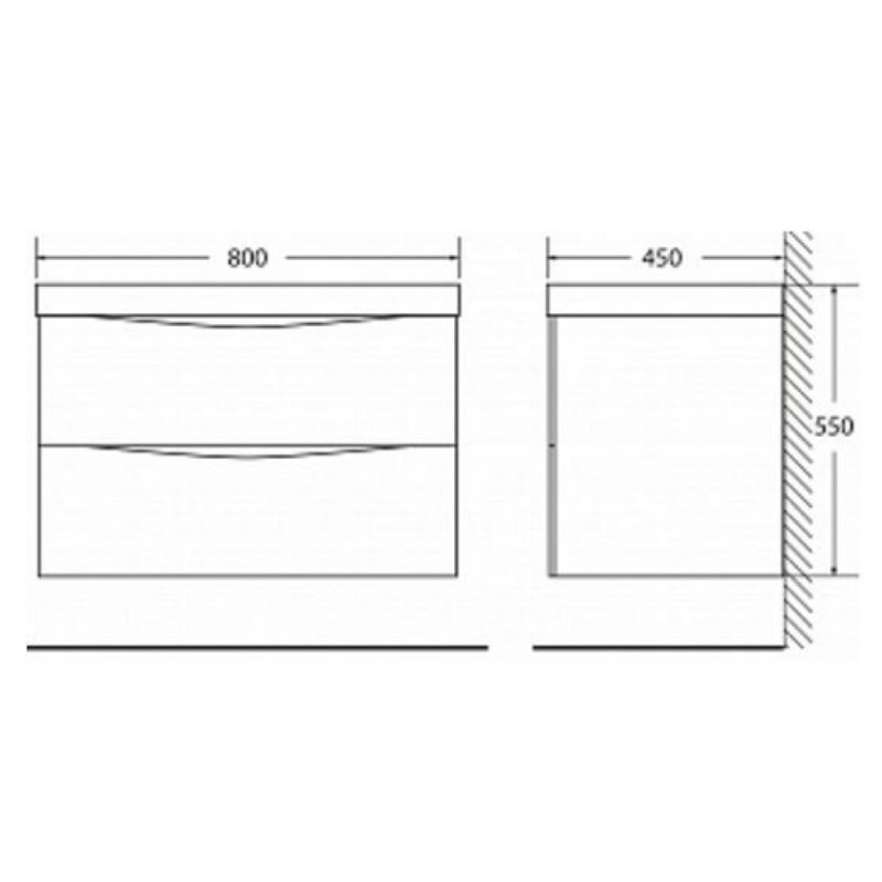 Тумба под раковину BelBagno Marino MARINO-800-2C-SO-CTO-P, 80 х 45 х 55 см, Cioccolato Opaco - коричневый матовый