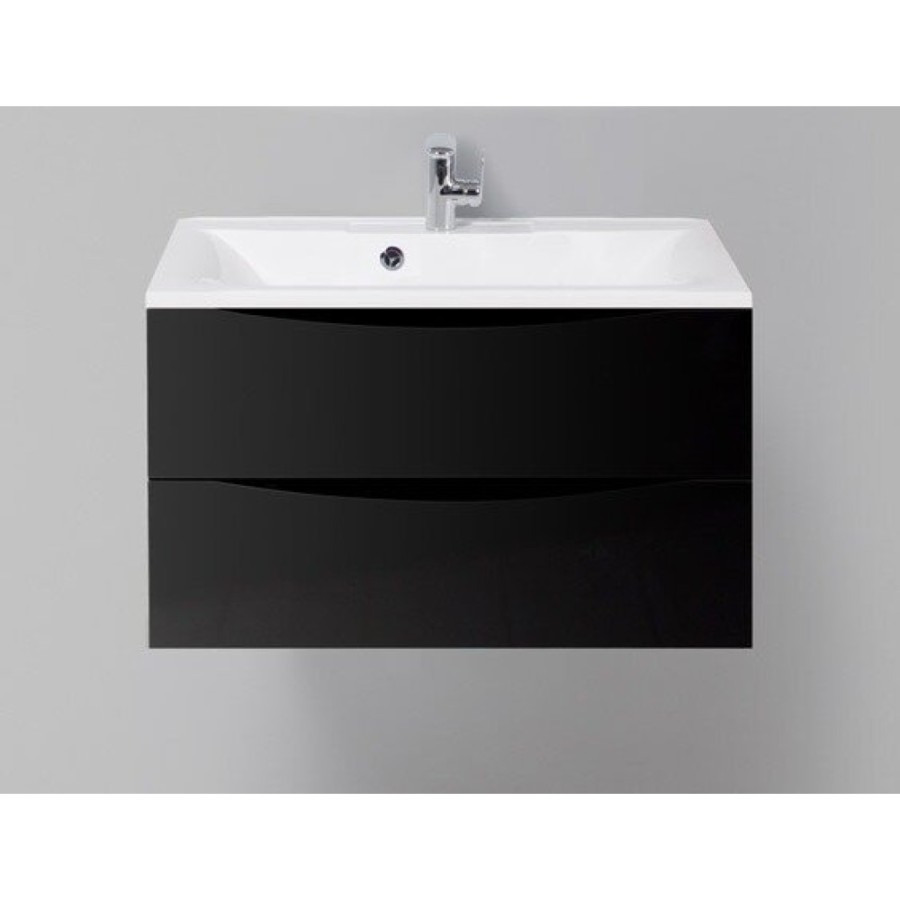 Тумба под раковину BelBagno Marino MARINO-800-2C-SO-NL-P, 80 х 45 х 55 см, Nero Lucido - черный глянец