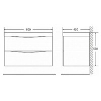 Тумба под раковину BelBagno Marino MARINO-800-2C-SO-RCA-P, 80 х 45 х 55 см, Rovere Cioccolato Amaro - коричневый темный