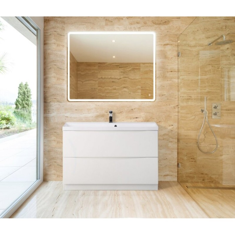 Тумба под раковину BelBagno Marino MARINO-900-2C-PIA-BL-P, 90 х 45 х 80 см, Bianco Lucido - белый глянец