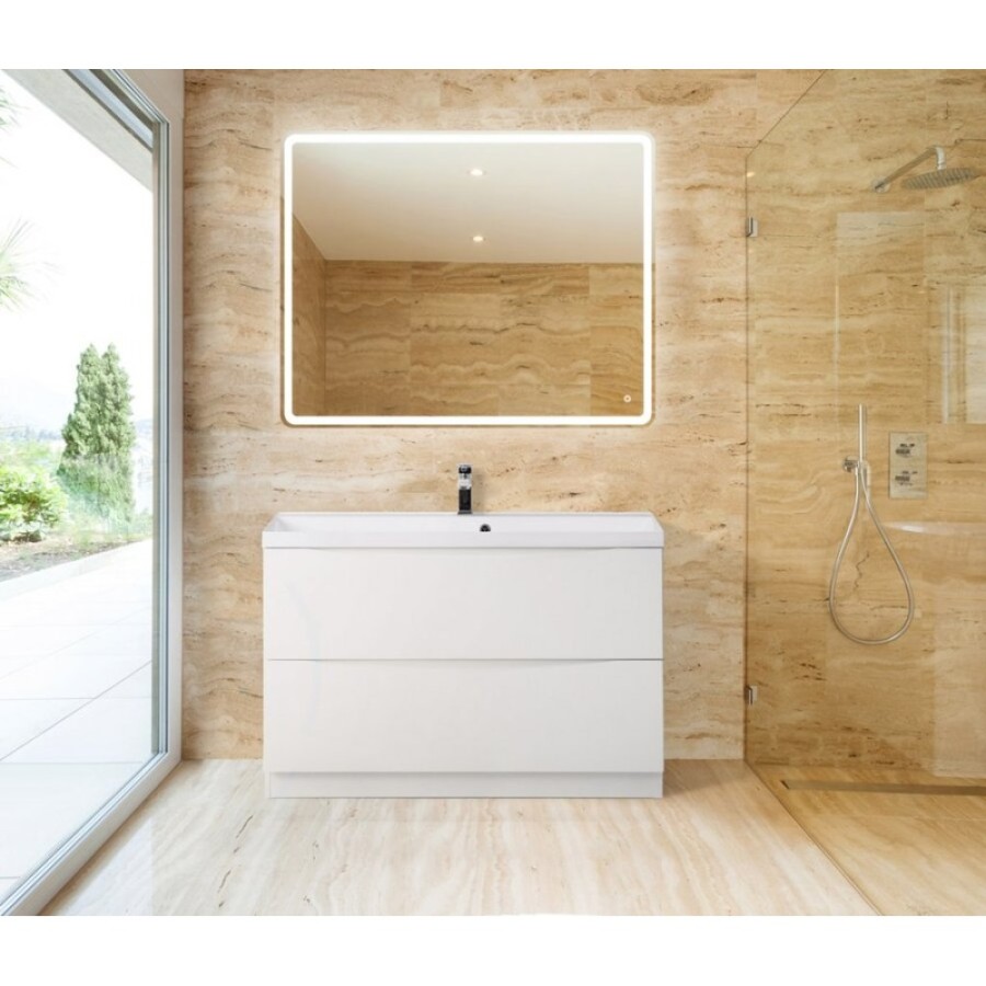 Тумба под раковину BelBagno Marino MARINO-900-2C-PIA-BL-P, 90 х 45 х 80 см, Bianco Lucido - белый глянец
