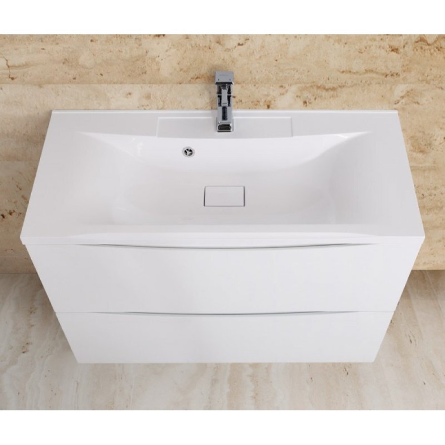 Тумба под раковину BelBagno Marino MARINO-900-2C-PIA-BL-P, 90 х 45 х 80 см, Bianco Lucido - белый глянец