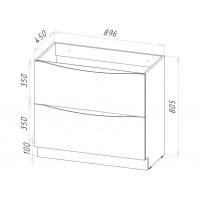 Тумба под раковину BelBagno Marino MARINO-900-2C-PIA-BL-P, 90 х 45 х 80 см, Bianco Lucido - белый глянец