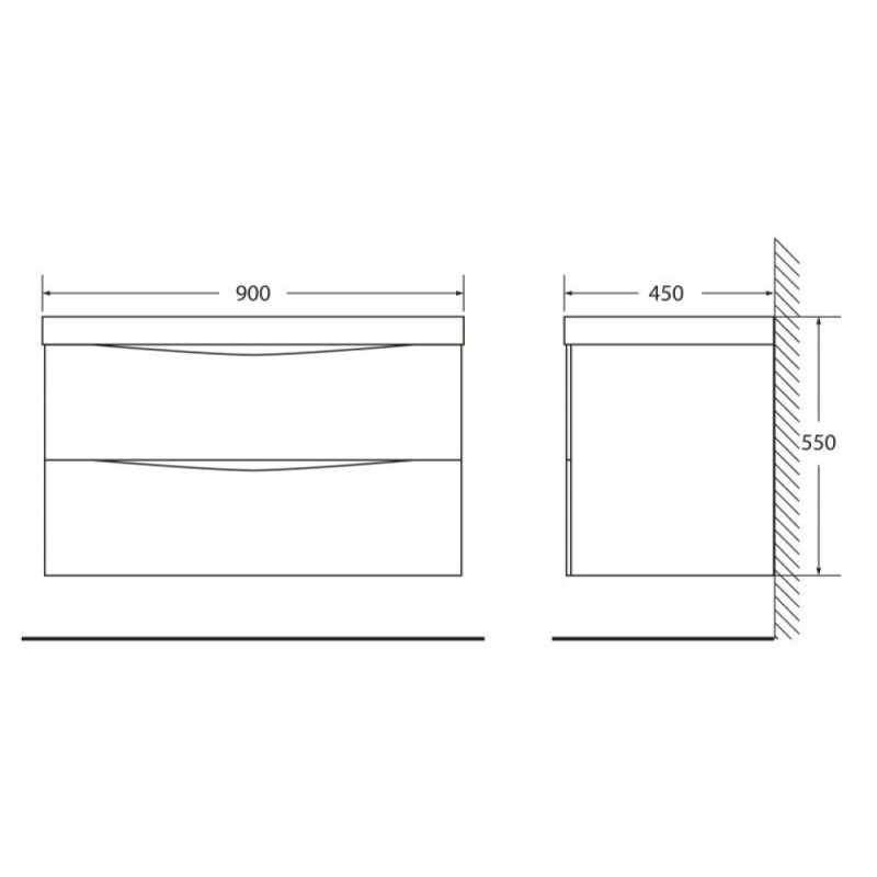 Тумба под раковину BelBagno Marino MARINO-900-2C-SO-RCA-P, 90 х 45 х 55 см, Rovere Cioccolato Amaro - коричневый темный
