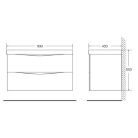 Тумба под раковину BelBagno Marino MARINO-900-2C-SO-RG-P, 90 х 45 х 55 см, Rovere Grigio - светлое дерево