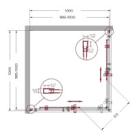 Душевой уголок BelBagno Marino-A-2-100-C-CR, 100 x 100 см, стекло прозрачное, профиль хром
