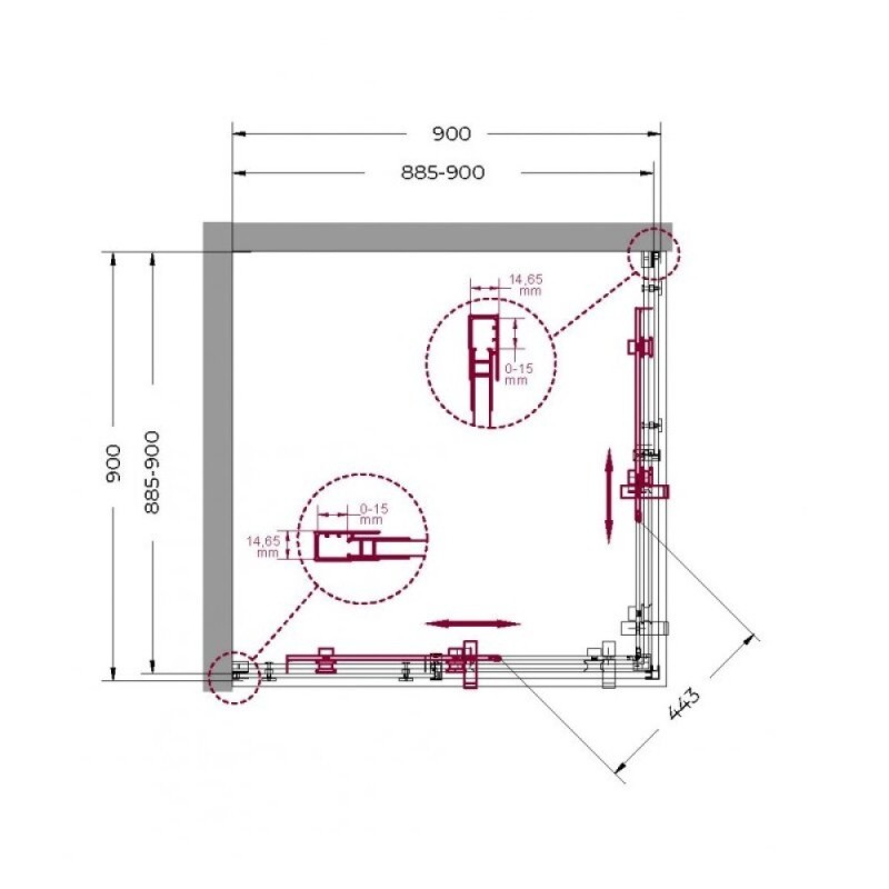 Душевой уголок BelBagno MARINO-A-2-90-C-CR, 90 x 90 см, стекло прозрачное, профиль хром