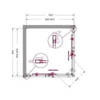 Душевой уголок BelBagno MARINO-A-2-90-C-NERO, 90 x 90 см, стекло прозрачное, профиль черный матовый