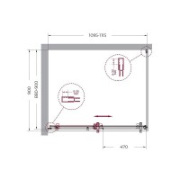 Душевой уголок BelBagno MARINO-AH-1-110/90-C-Cr, 110 x 90 см, стекло прозрачное, профиль хром