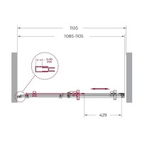Душевая дверь BelBagno Marino-BF-1-110-C-Cr, 110 см, стекло прозрачное, профиль хром