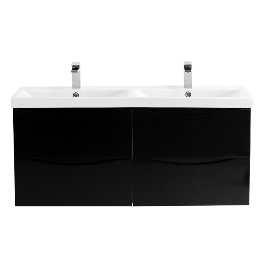 Тумба под раковину BelBagno Marino 120 см, подвесная, цвет Nero Lucido, MARINO-CER-1200-4C-SO-2-NL-P