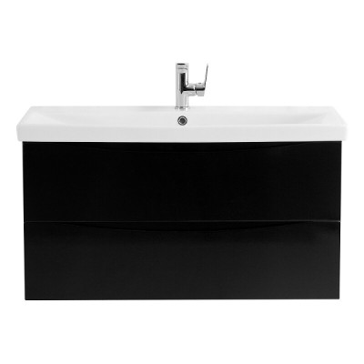 Тумба под раковину BelBagno Marina-Cer 90, подвесная, цвет Nero Lucido, MARINO-CER-900-2C-SO-NL-P