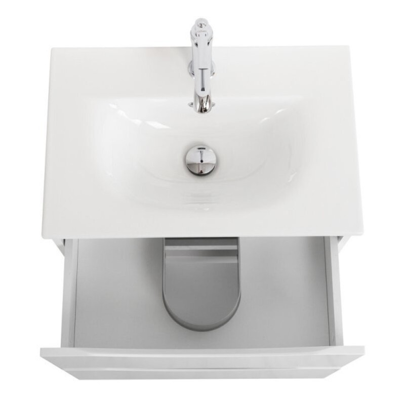 Тумба под раковину BelBagno Marino-Cer-Mini-500-2C-SO-BL-P, 50 см, подвесная, Bianco Lucido