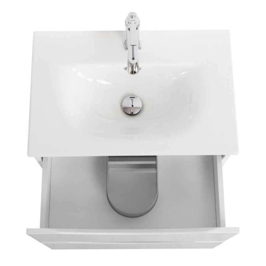 Тумба под раковину BelBagno Marino-Cer-Mini-500-2C-SO-BL-P, 50 см, подвесная, Bianco Lucido