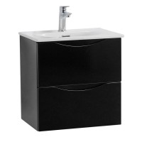 Тумба под раковину BelBagno Marino-Cer-Mini-500-2C-SO-NL-P, 50 см, подвесная, Nero Lucido