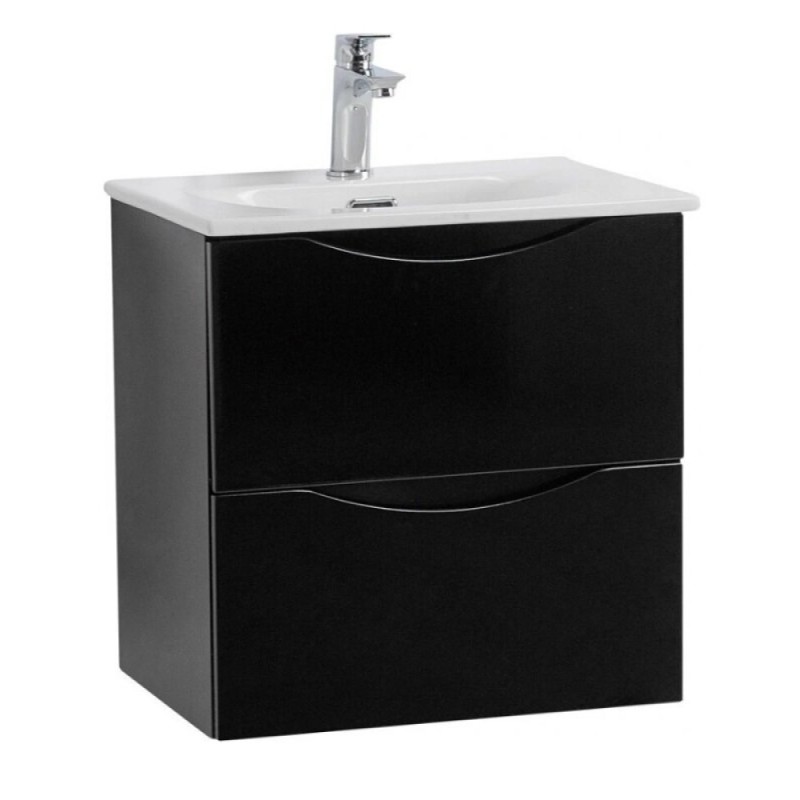Тумба под раковину BelBagno Marino-Cer-Mini-500-2C-SO-NL-P, 50 см, подвесная, Nero Lucido