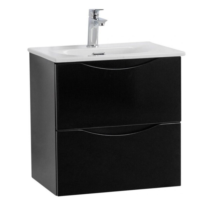 Тумба под раковину BelBagno Marino-Cer-Mini-500-2C-SO-NL-P, 50 см, подвесная, Nero Lucido