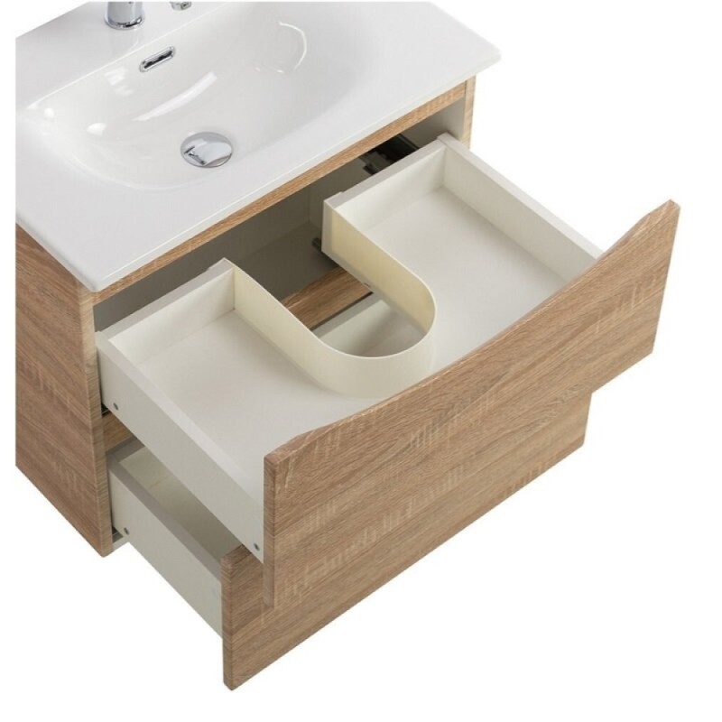 Тумба под раковину BelBagno Marino-Cer-Mini-500-2C-SO-WO-P, 50 см, подвесная, Rovere Bianco