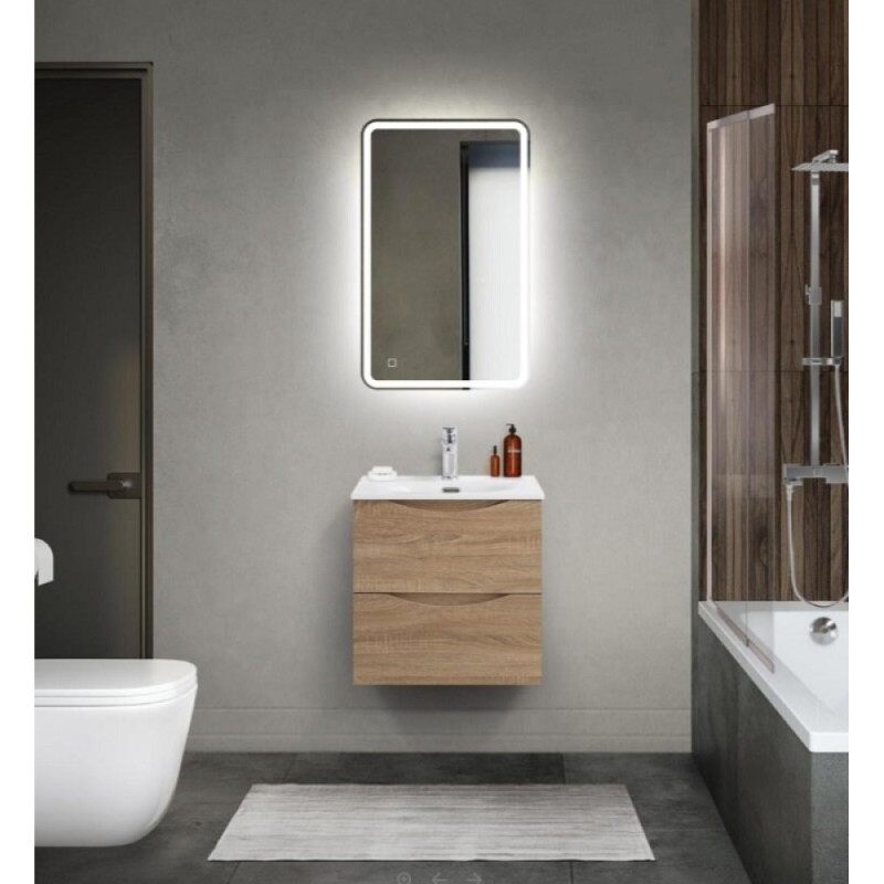 Тумба под раковину BelBagno Marino-Cer-Mini-500-2C-SO-WO-P, 50 см, подвесная, Rovere Bianco