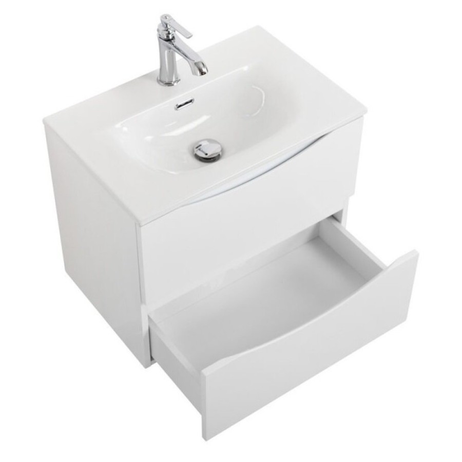 Тумба под раковину BelBagno Marino-Cer-Mini-600-2C-SO-BL-P, 60 см, подвесная, Bianco Lucido