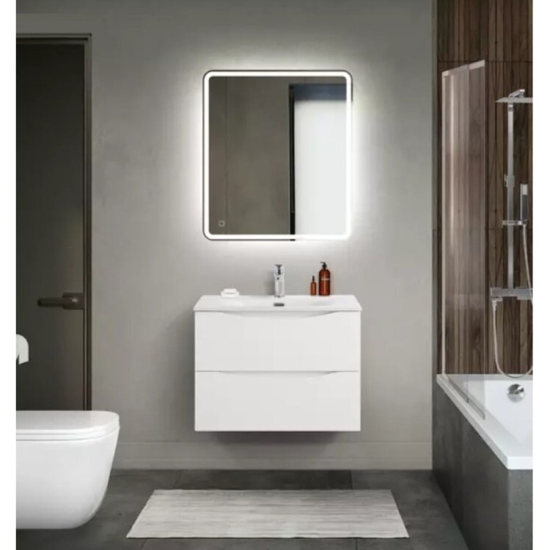 Тумба под раковину BelBagno Marino-Cer-Mini-700-2C-SO-BL-P, 70 см, подвесная, Bianco Lucido