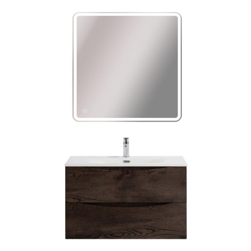 Тумба под раковину BelBagno Marino-Cer-Mini-800-2C-SO-RNG-P, 80 см, подвесная, Rovere Nature Grigio