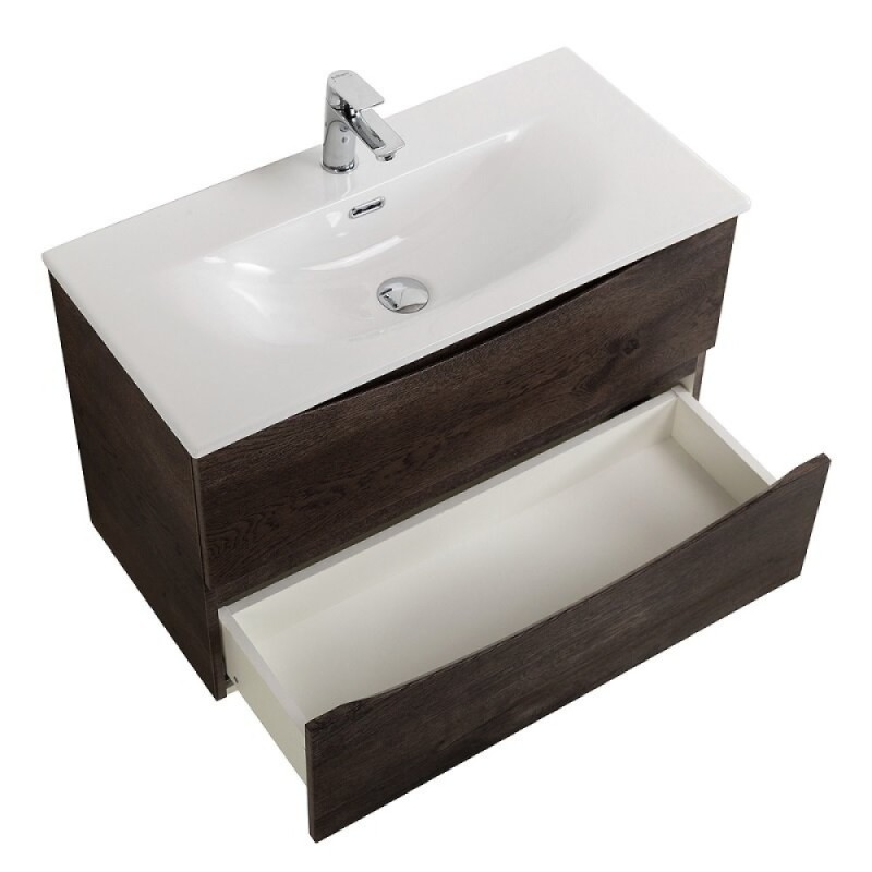 Тумба под раковину BelBagno Marino-Cer-Mini-800-2C-SO-RNG-P, 80 см, подвесная, Rovere Nature Grigio