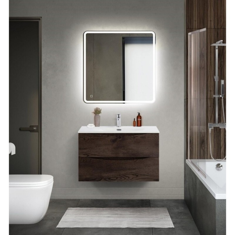 Тумба под раковину BelBagno Marino-Cer-Mini-800-2C-SO-RNG-P, 80 см, подвесная, Rovere Nature Grigio