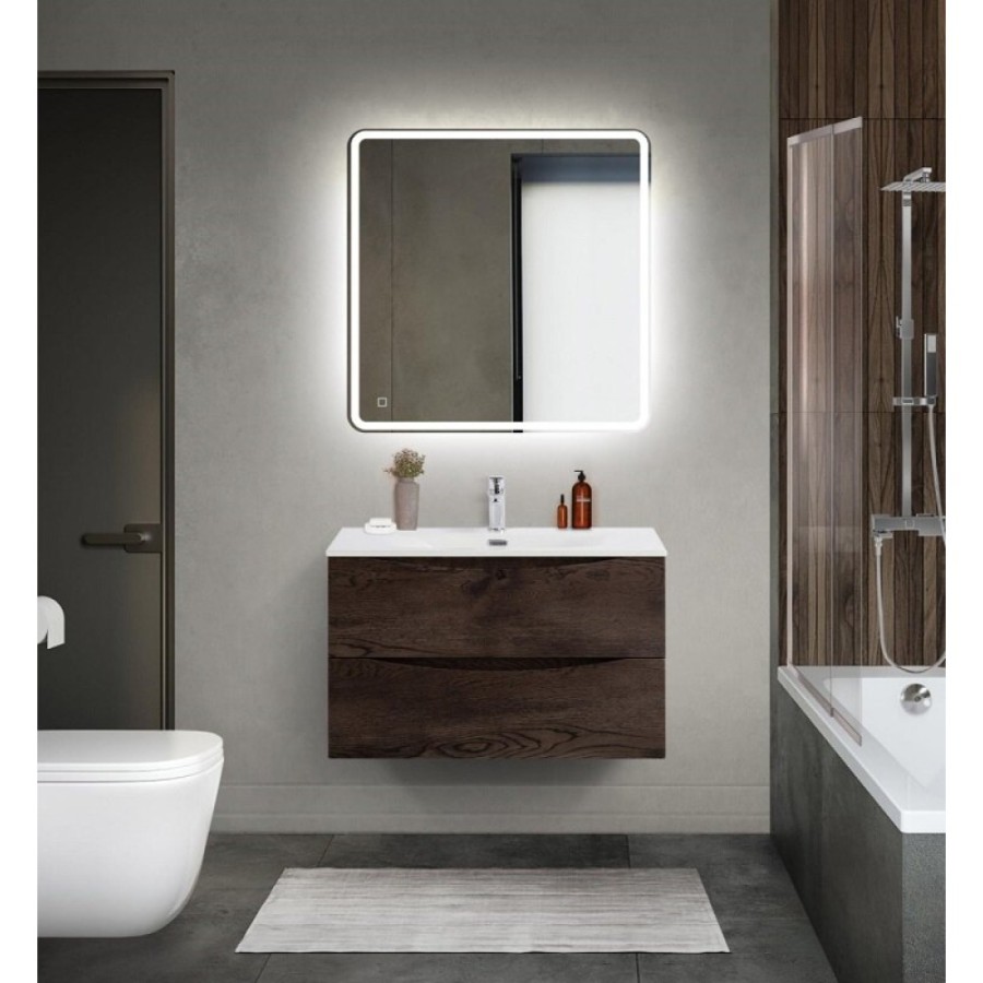 Тумба под раковину BelBagno Marino-Cer-Mini-800-2C-SO-RNG-P, 80 см, подвесная, Rovere Nature Grigio