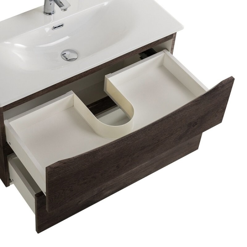 Тумба под раковину BelBagno Marino-Cer-Mini-800-2C-SO-RNG-P, 80 см, подвесная, Rovere Nature Grigio
