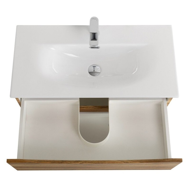Тумба под раковину BelBagno Marino-Cer-Mini-800-2C-SO-RR-P, 80 см, подвесная, Rovere Rustico