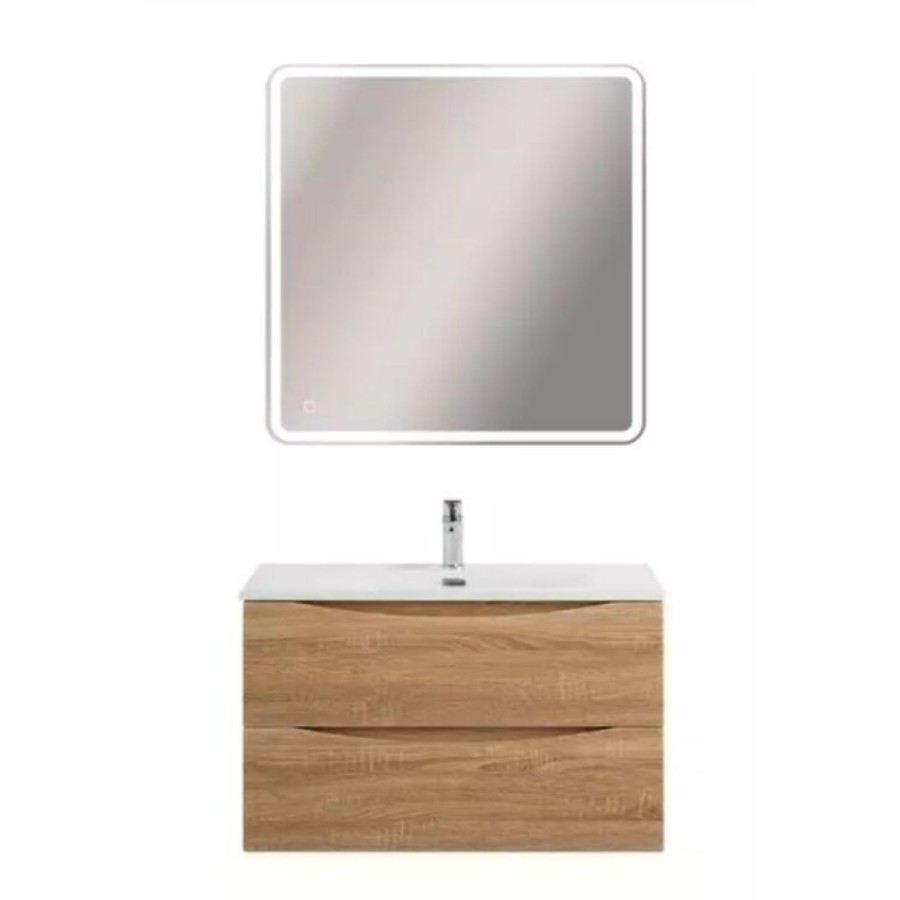 Тумба под раковину BelBagno Marino-Cer-Mini-800-2C-SO-WO-P, 80 см, подвесная, Rovere Bianco