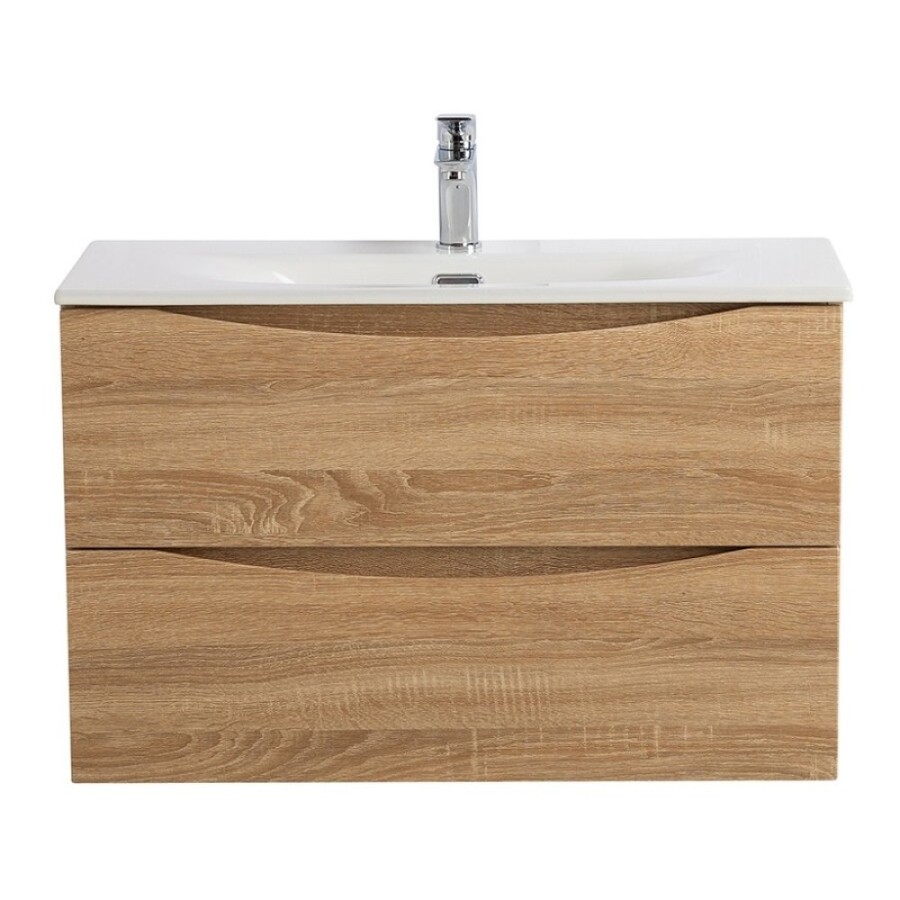 Тумба под раковину BelBagno Marino-Cer-Mini-800-2C-SO-WO-P, 80 см, подвесная, Rovere Bianco